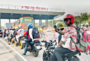 ২৮ ঘন্টায় পদ্মা সেতুতে ১২ হাজার মোটরসাইকেল পারাপার